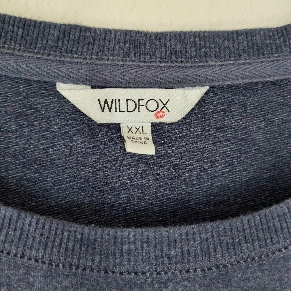 WILDFOX Social Embroidered Sweatshirt Size XXL - Picture 3 of 9